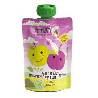סקוויז מחית תפוח ושזיף אורגני