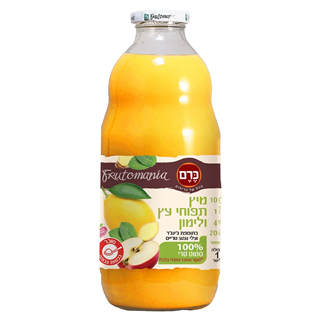 מיץ תפוחים ולימון טרי בתוספת ג'ינגר ונענע