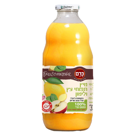 מיץ תפוחים ולימון טרי בתוספת ג'ינגר ונענע
