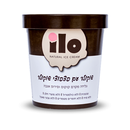 גלידה טבעונית שוקולד עם פצפוצי שוקולד Ilo