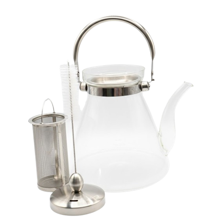 קנקן זכוכית לתה לחימום ישר על הגז 2.2 ליטר