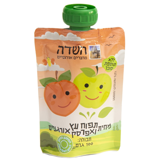 סקוויז מחית תפוח ואפרסק אורגני
