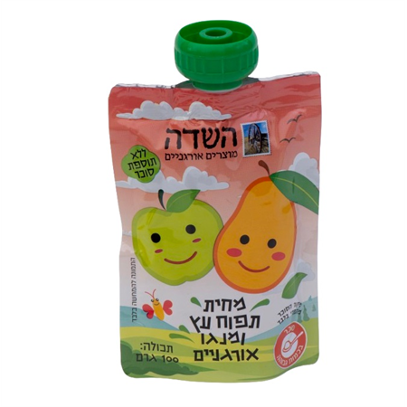 סקוויז מחית תפוח ומנגו אורגני